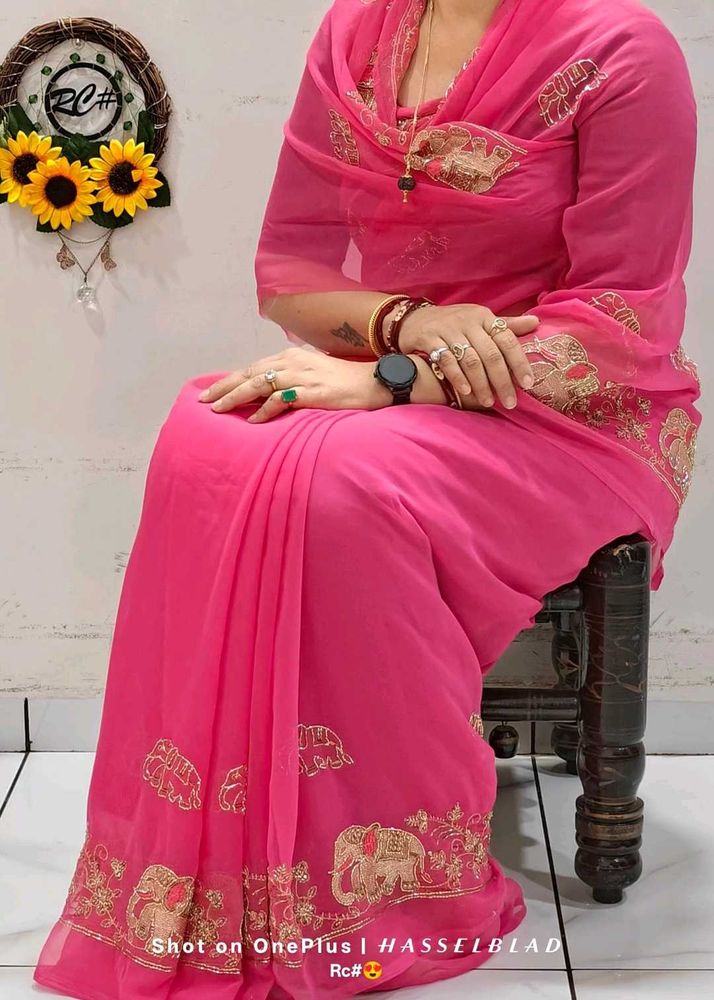 Elegant Pink Saree