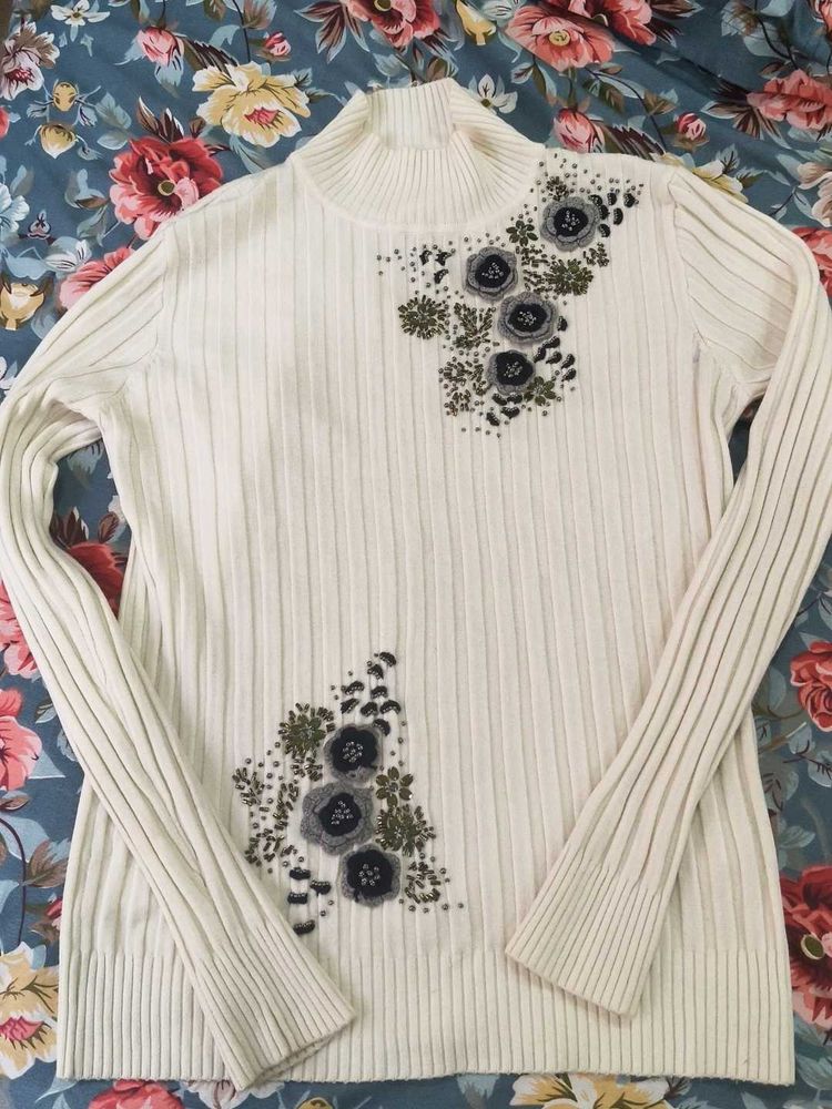 Elegant Embellished Knit Sweater