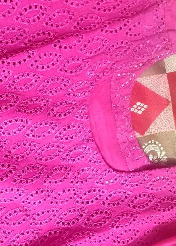 Pink Eyelet Fabric Chicken Fabri,L,35