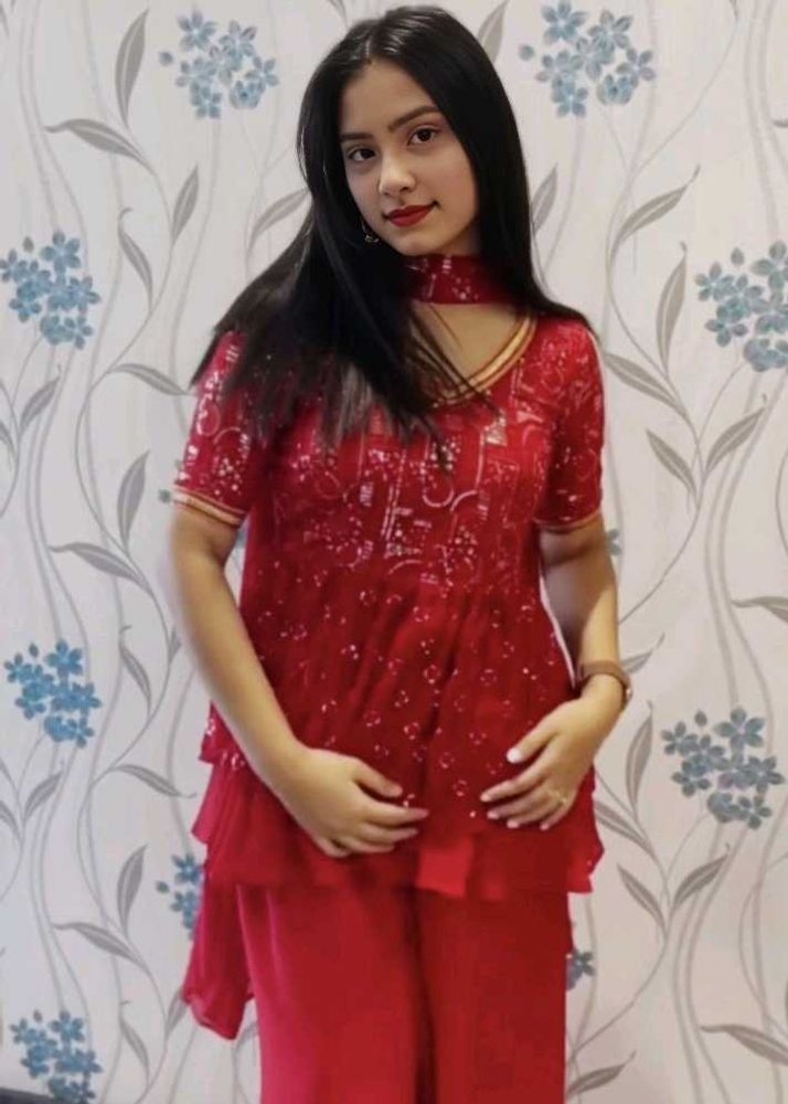 Red sharara suit❤️