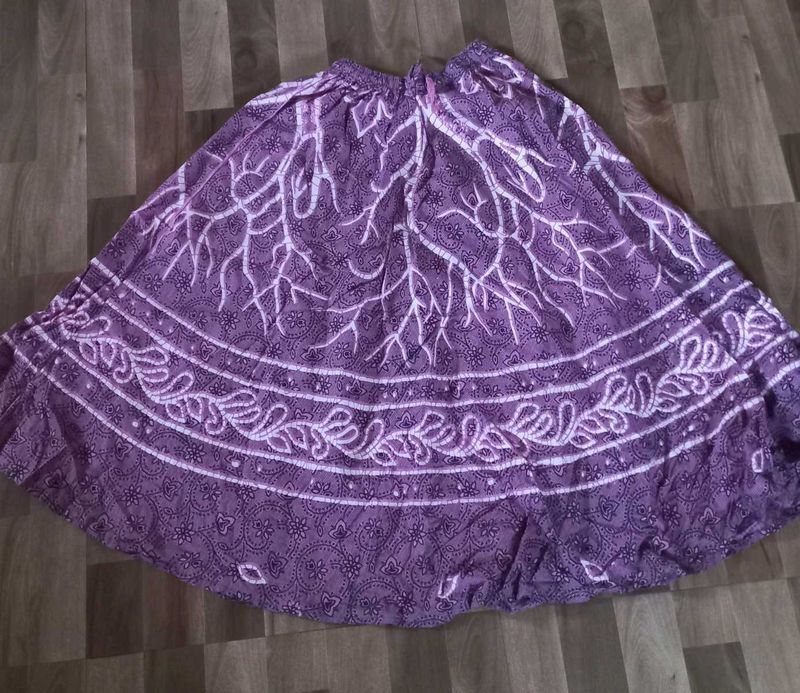 Purple Printed Ethnic Skirt