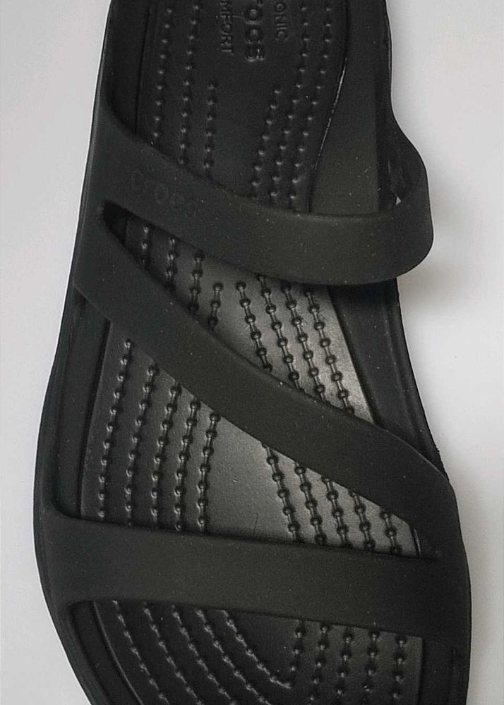 Women Crocs Black Slip Ons