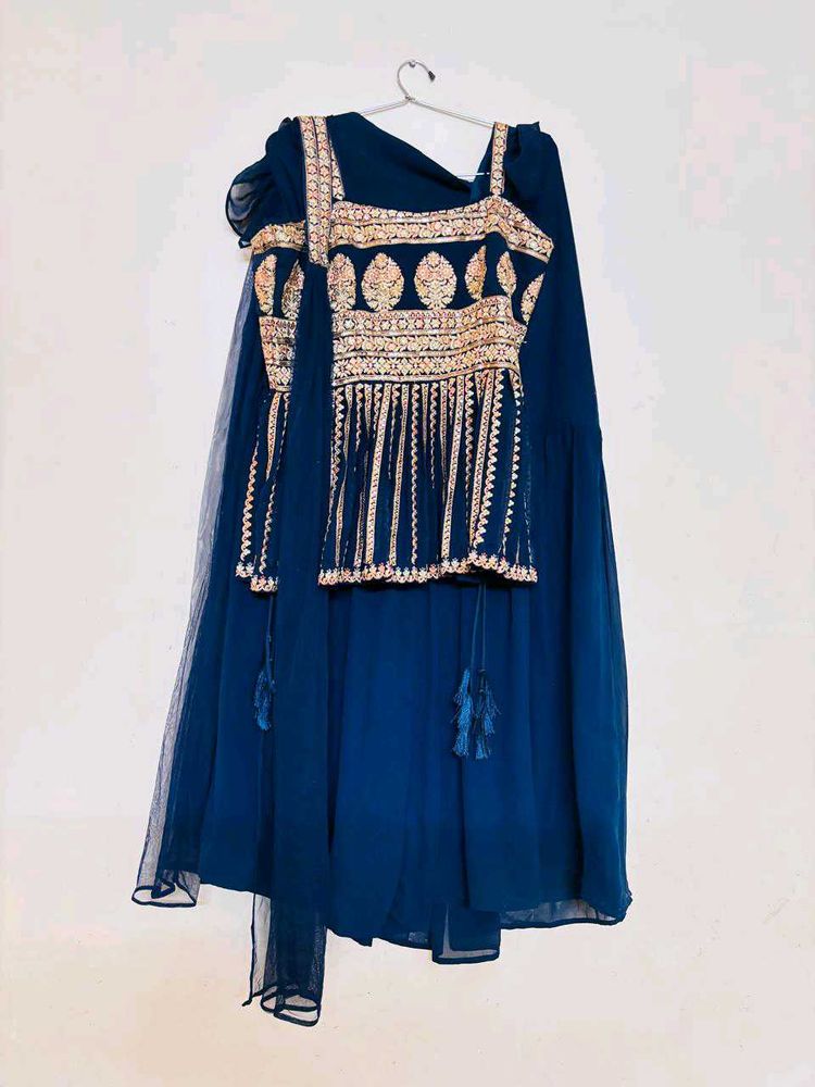 Short Kurti With Plazo Pant And Dupatta