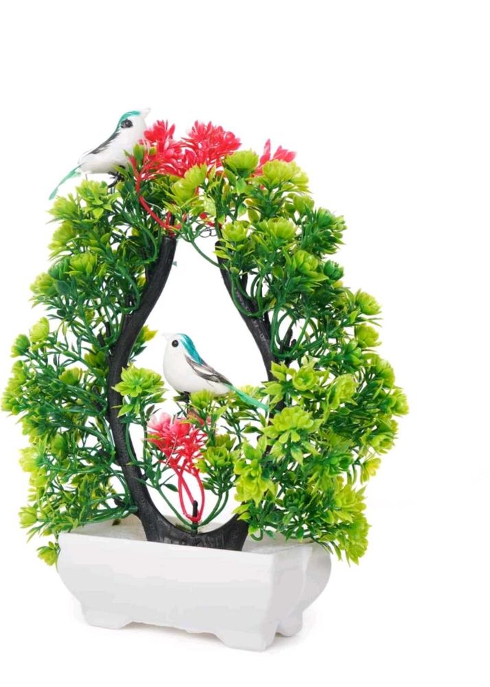 1st  POKA Artificial green plant with sparrow for