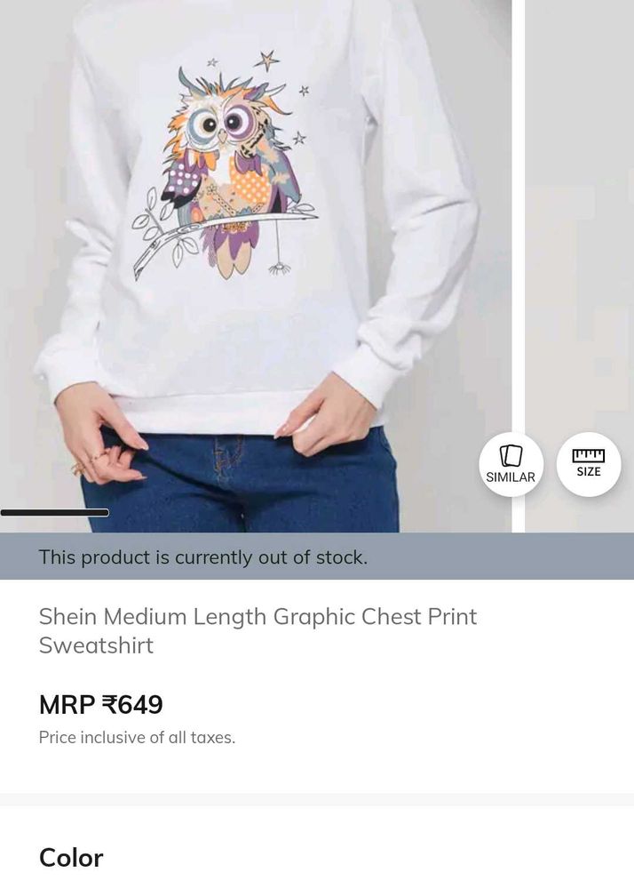 Shein Owl Graphic Sweatshirt only 300
