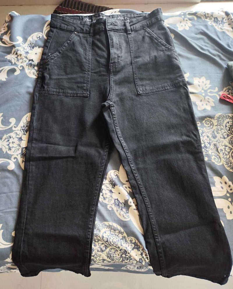 Straight Fit Black Denim Jeans