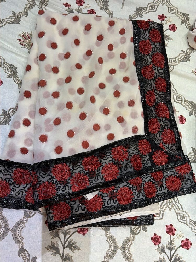Elegant Polka Dot Saree