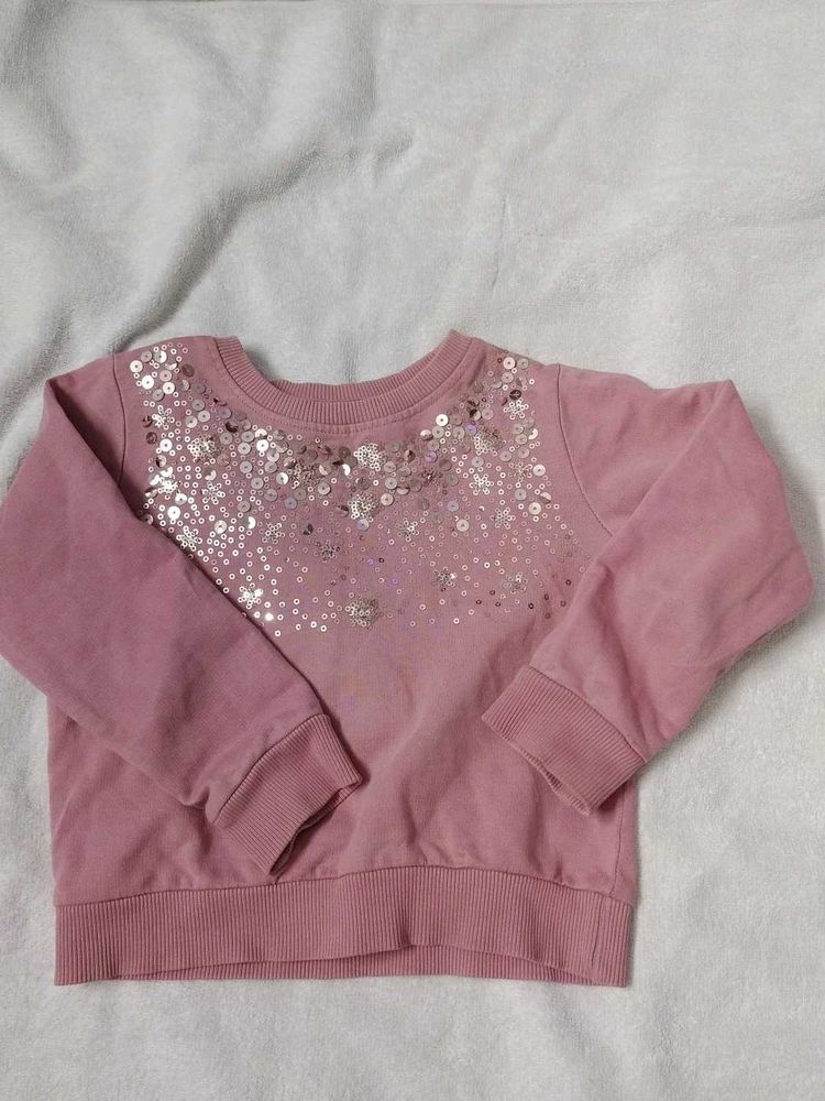 Cute Pink Sequin Sweatshirt