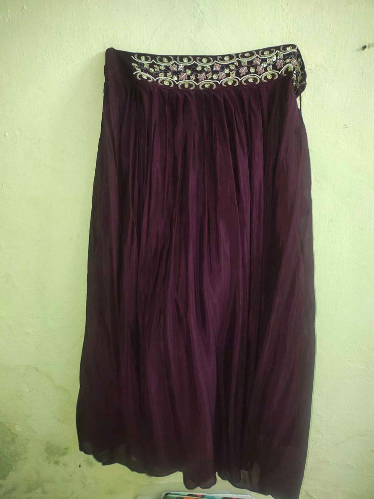 Elegant Purple Ethnic Skirt