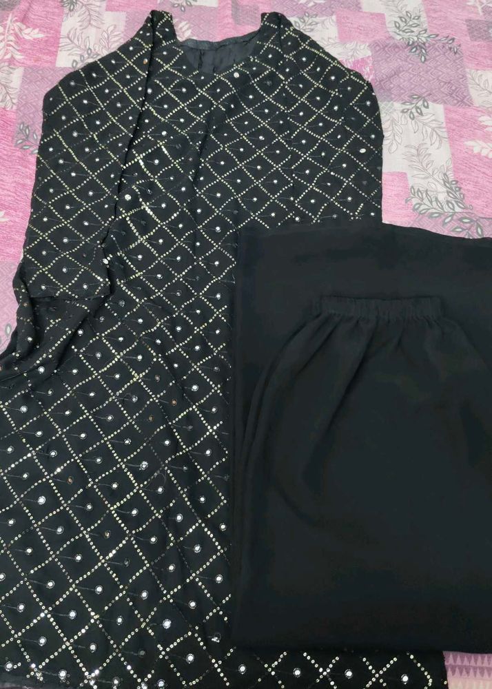 Black Kurta With Palazzo