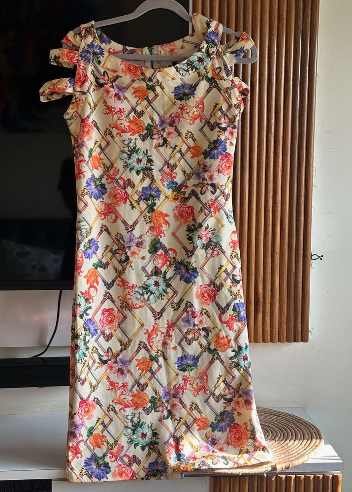 Multi - Color, Floral Print Dress