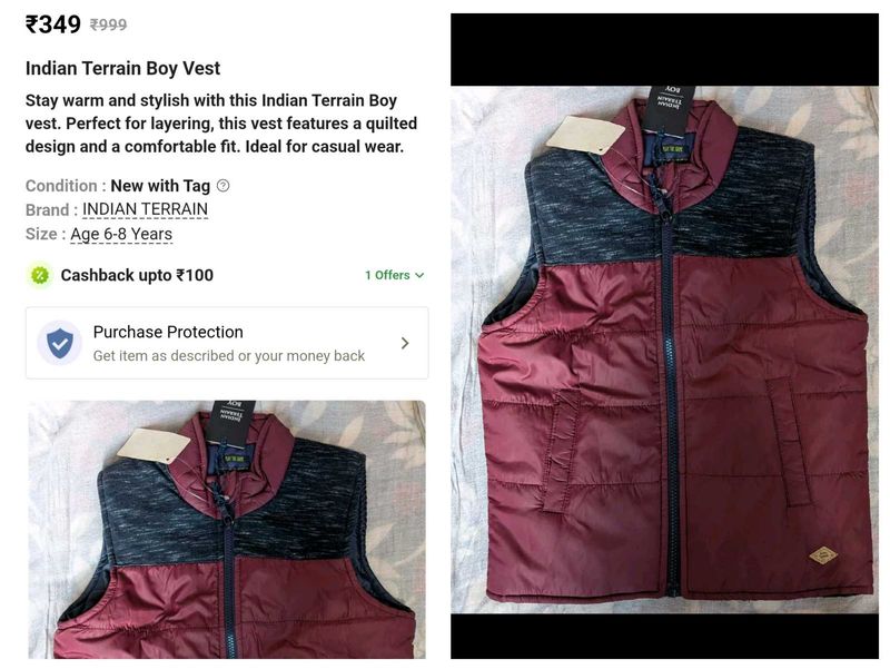 Indian Terrain Boy Vest