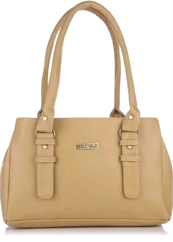 FOSTELO Beige Satchel Handbag