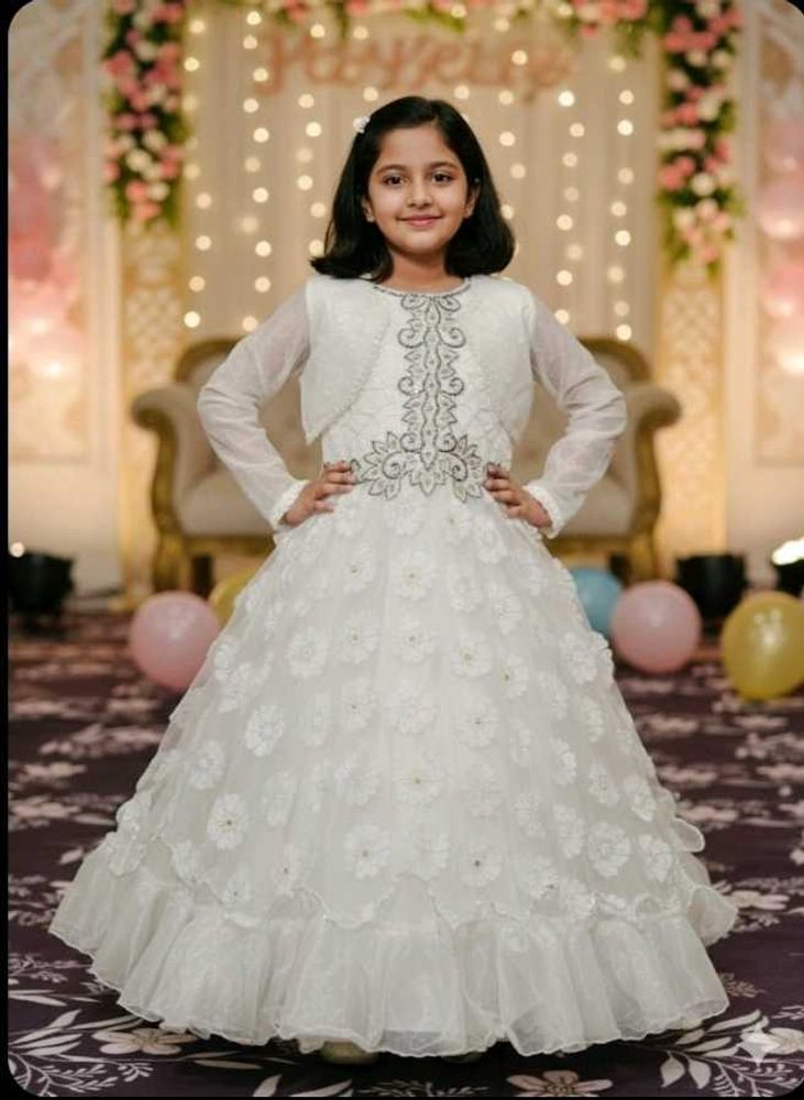Elegant White Girls Occasion Dress
