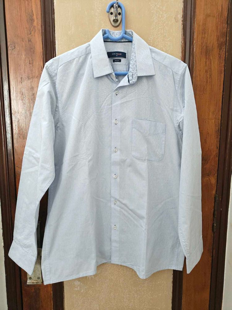 Grey Self Design Shirt