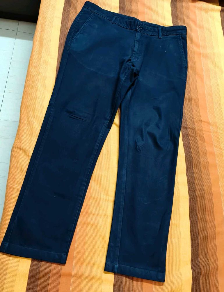 Blackberry Men Blue Cotton Mix Trouser