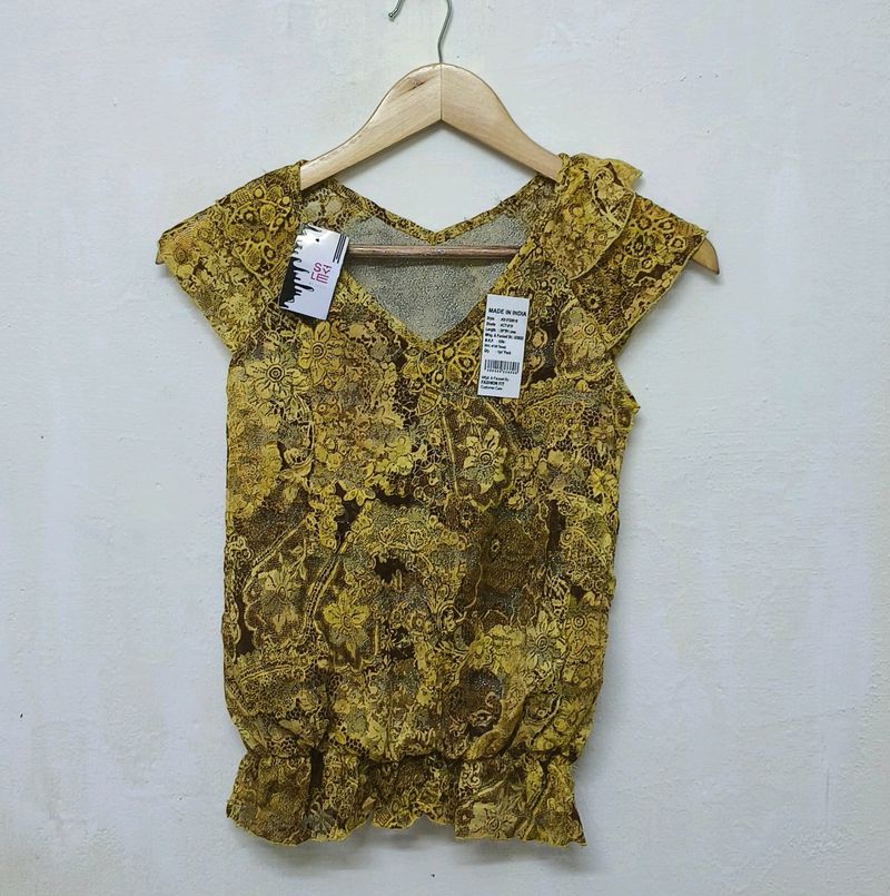 Trendy New Shinny Gold Top For Women