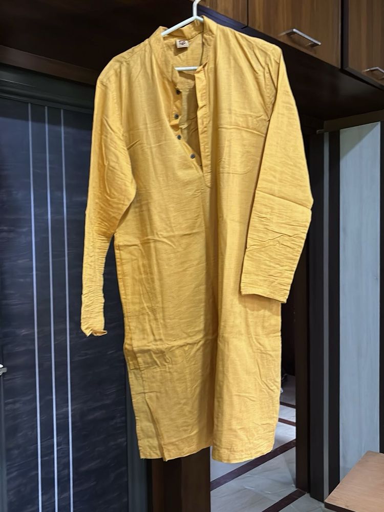 Yellow Cotton Kurta
