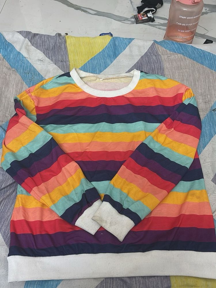Rainbow Striped Long Sleeve Top