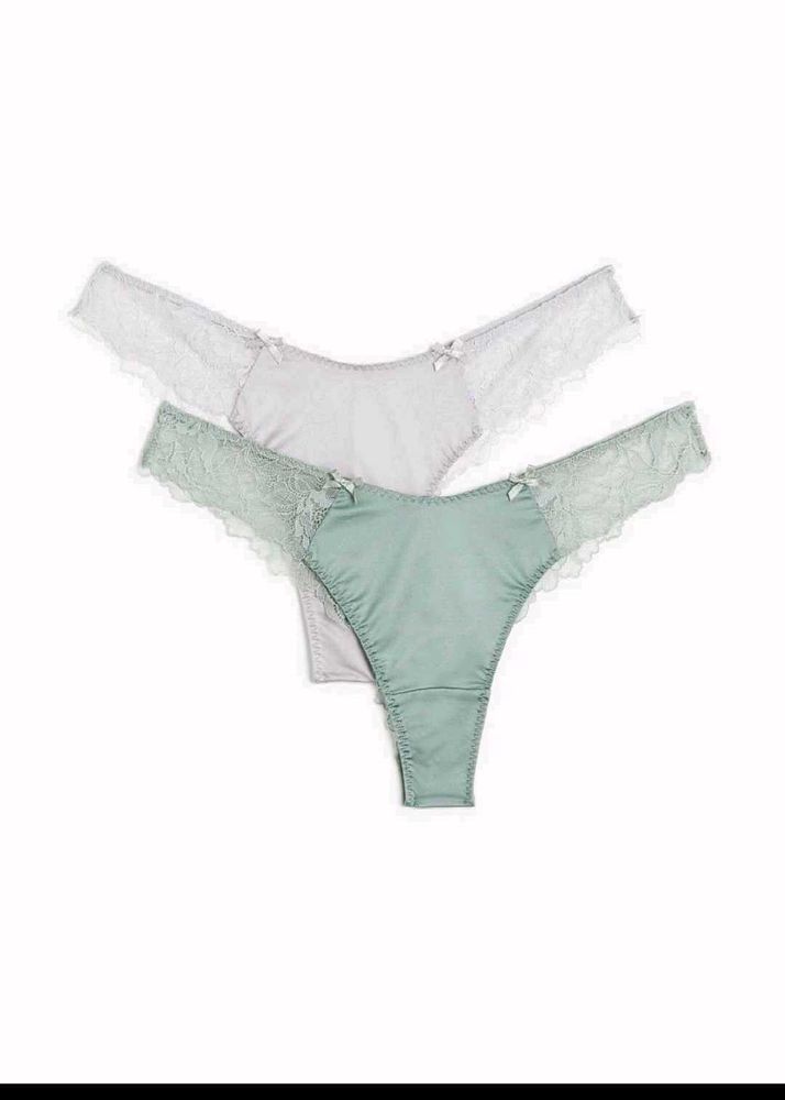 H&amp;M 2 Pair Of Satin Thong UNUSED/Size-M