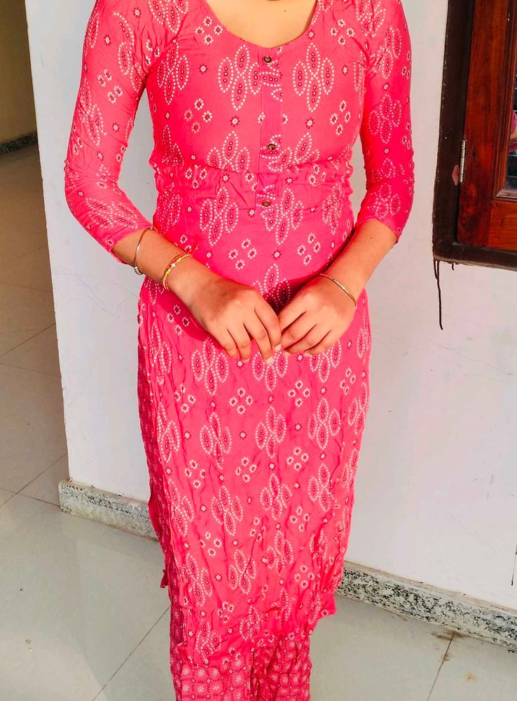 Pink Printed Kurti