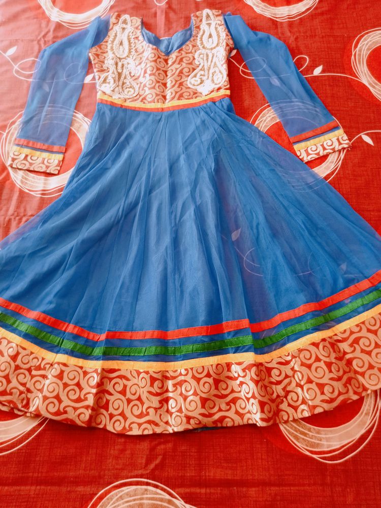 Blue Colour Net Kurti