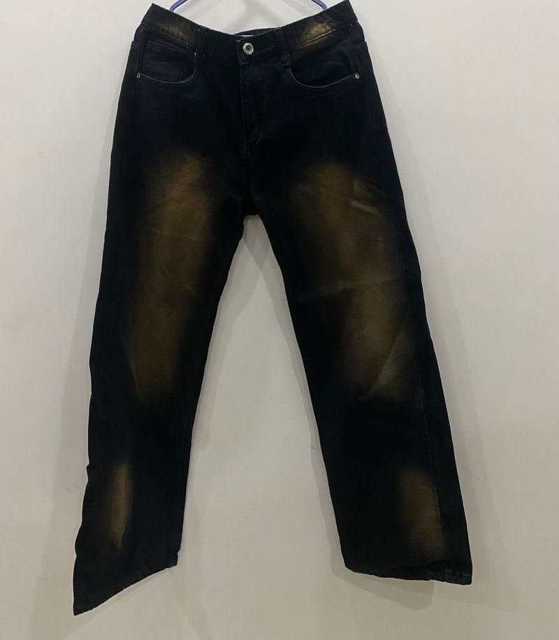 Black Distressed Denim Jeans