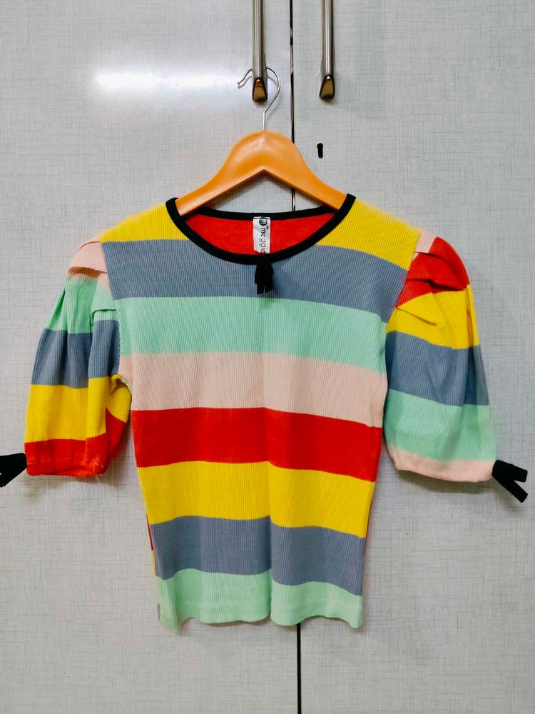 Rainbow Coloured Body Fitted Top