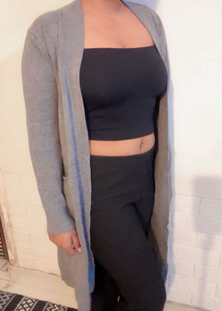 Gray Open Front Cardigan (item 51)