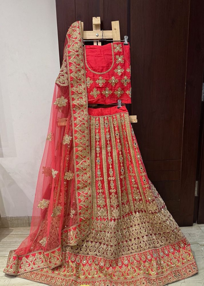 Brand new unstitched Bridal Embroidered Leheng