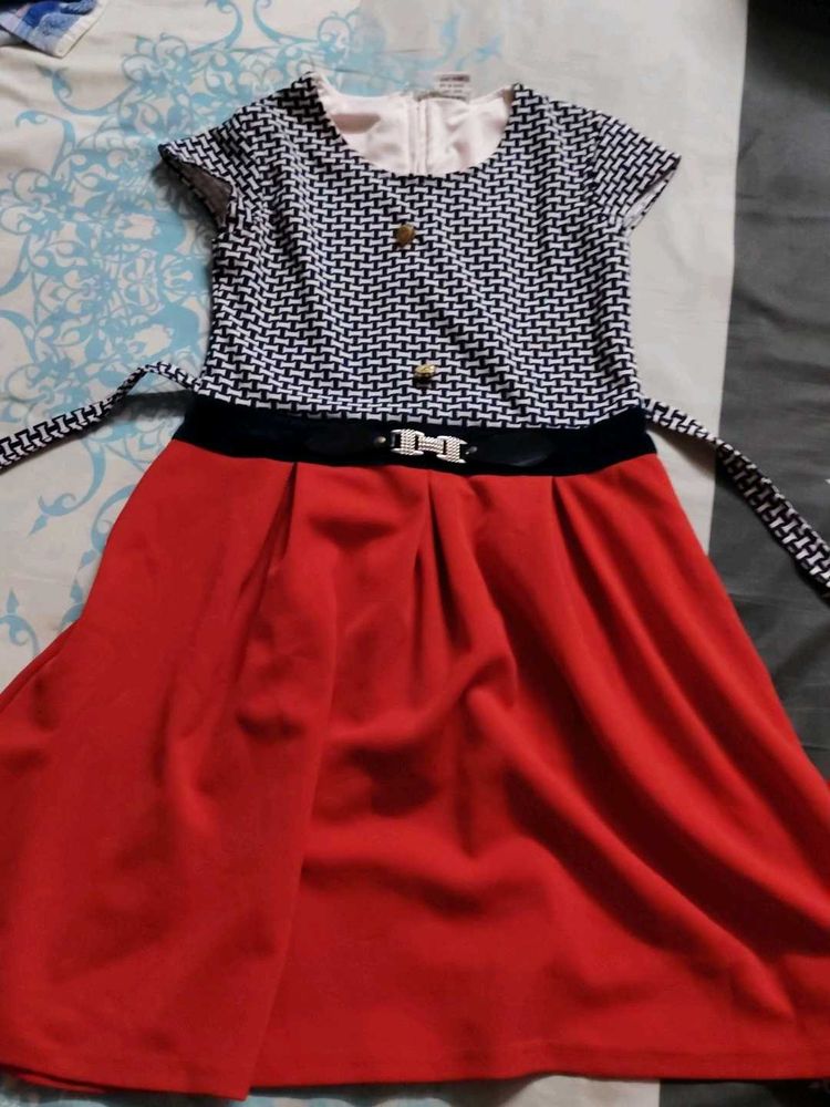 Girls&#39; Red &amp; Black Dress