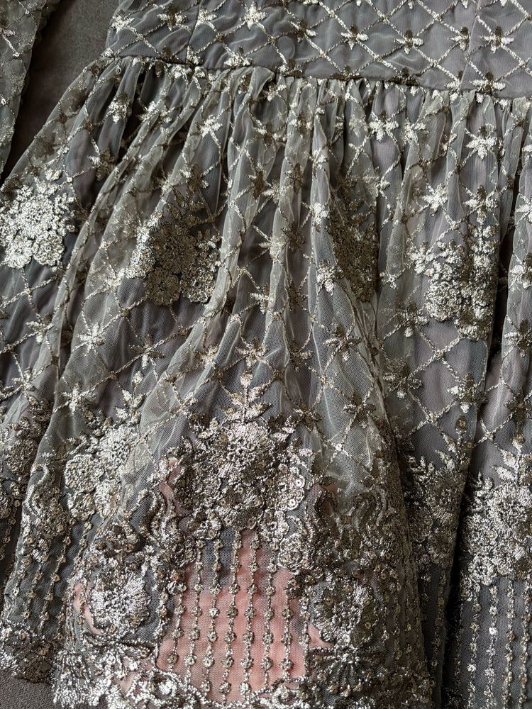 Embroidered Silver Dress
