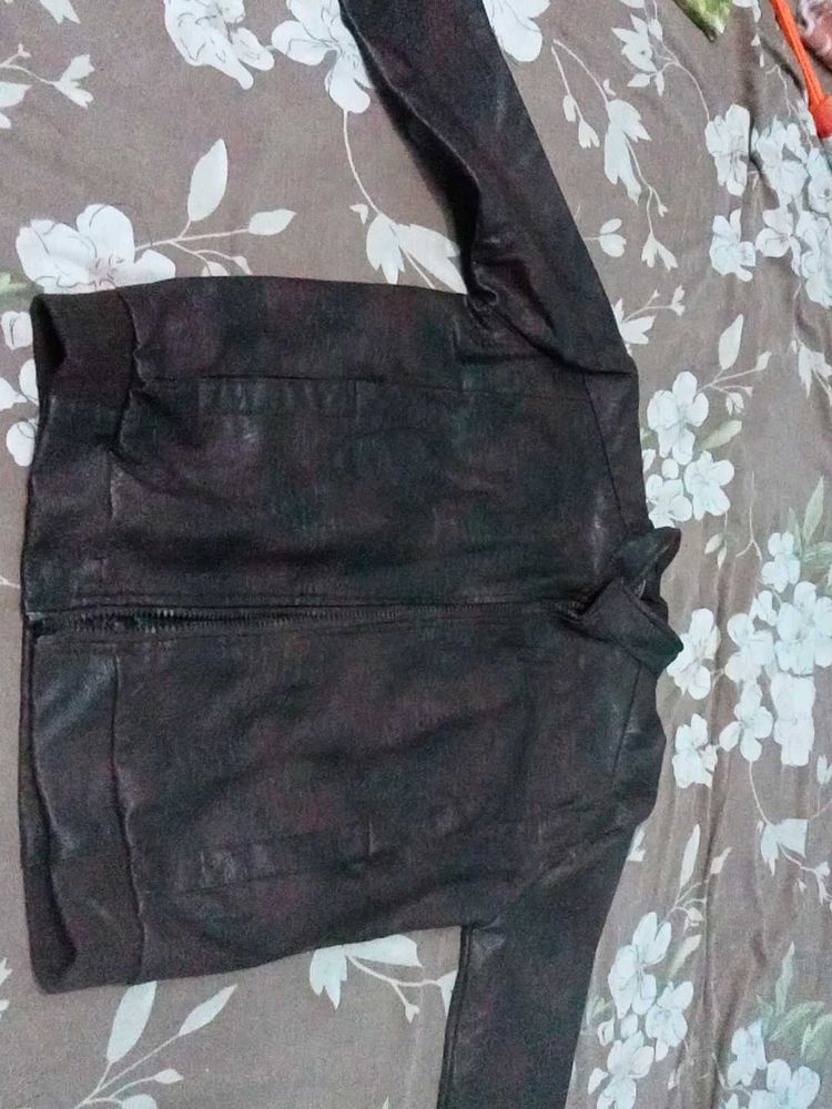 Vintage Style Brown Leather Jacket