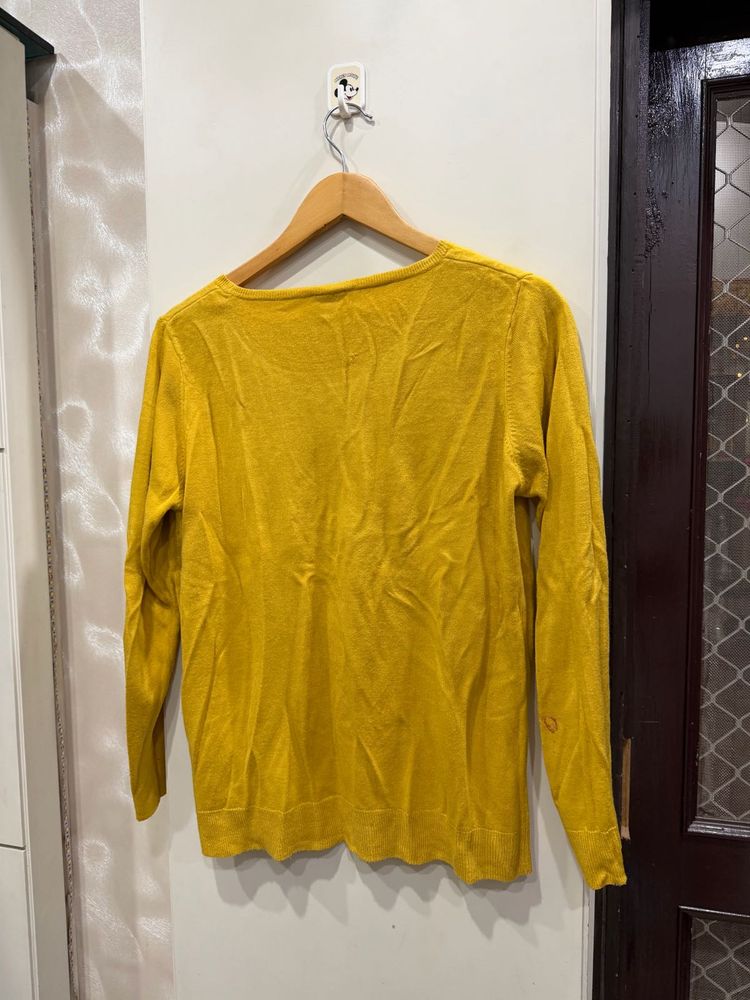 Yellow Long Sleeve Knit Top
