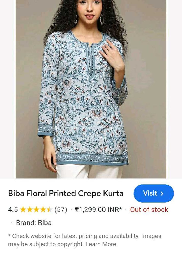 Biba Floral Printed Kurta