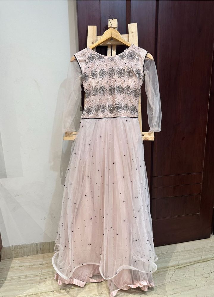 Embroidered Girl Party Wear Gown