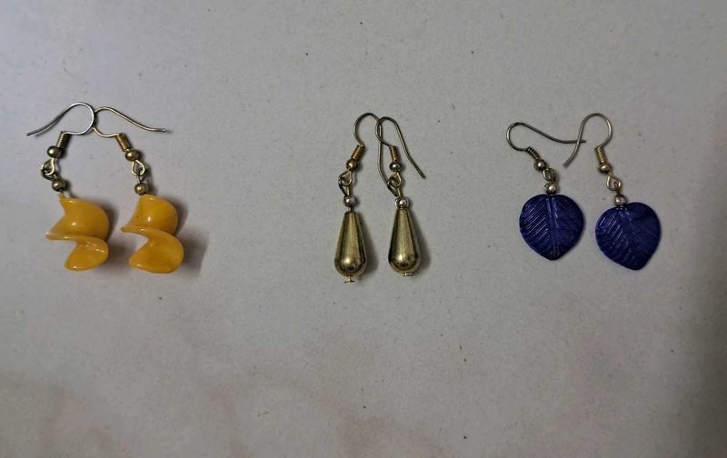 Trendy Handmade Earrings – Set of 3 Unique Pairs