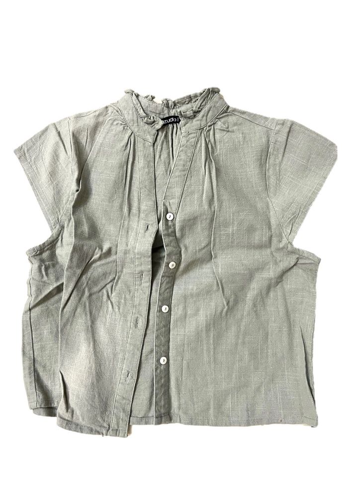 Sage Green Button-Up Top