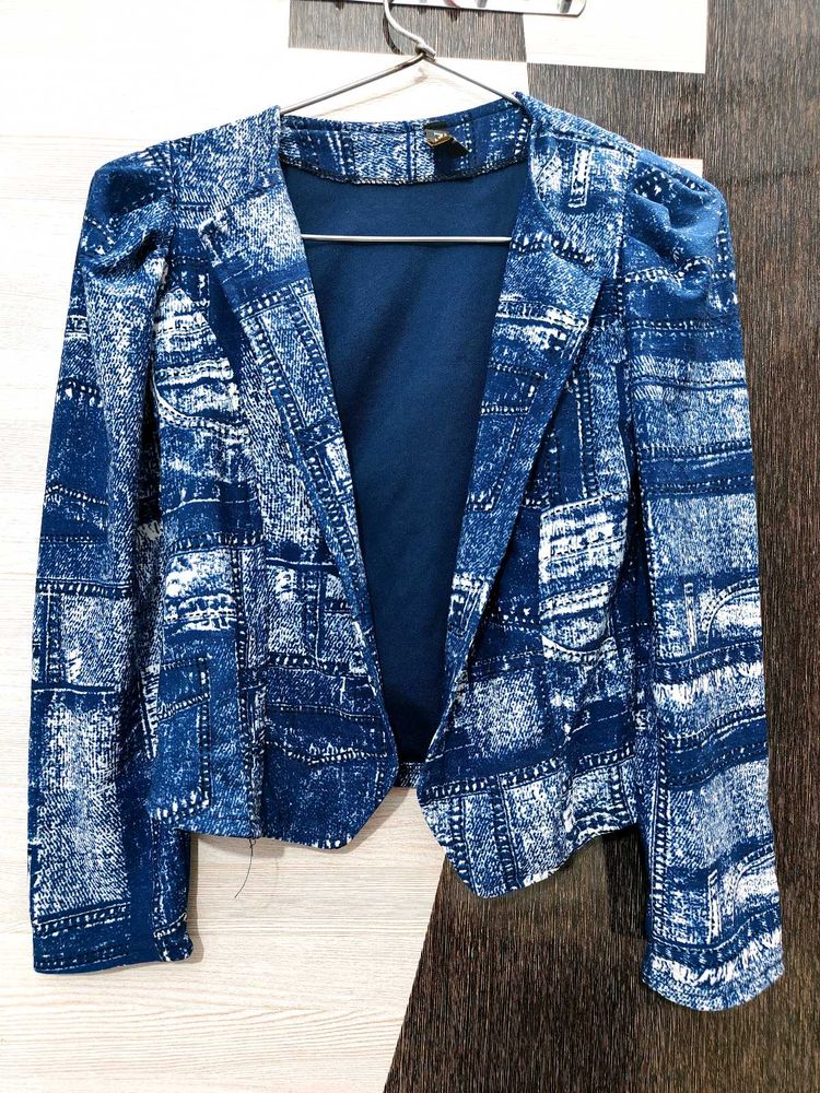 Denim Print Blazer