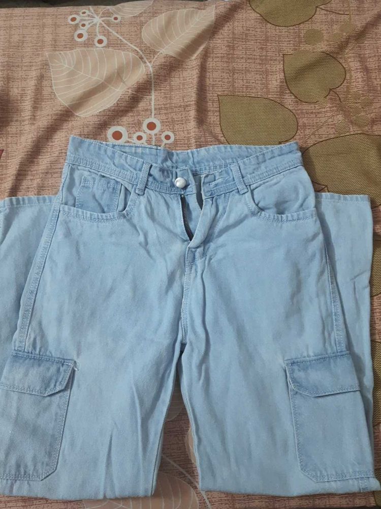 Light Blue Cargo Jeans