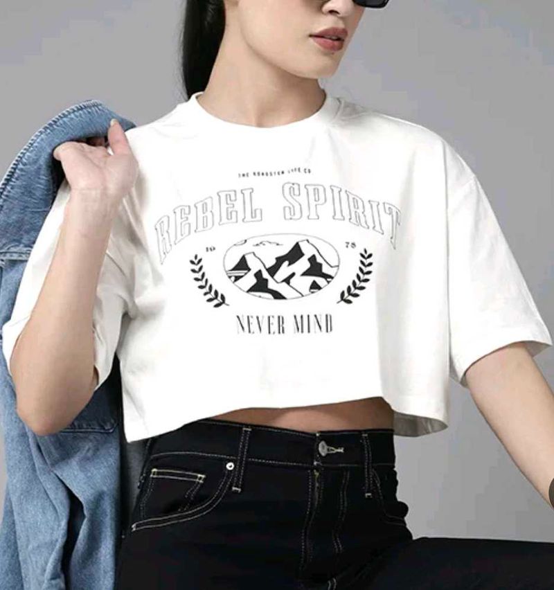 White Graphic Print Tee