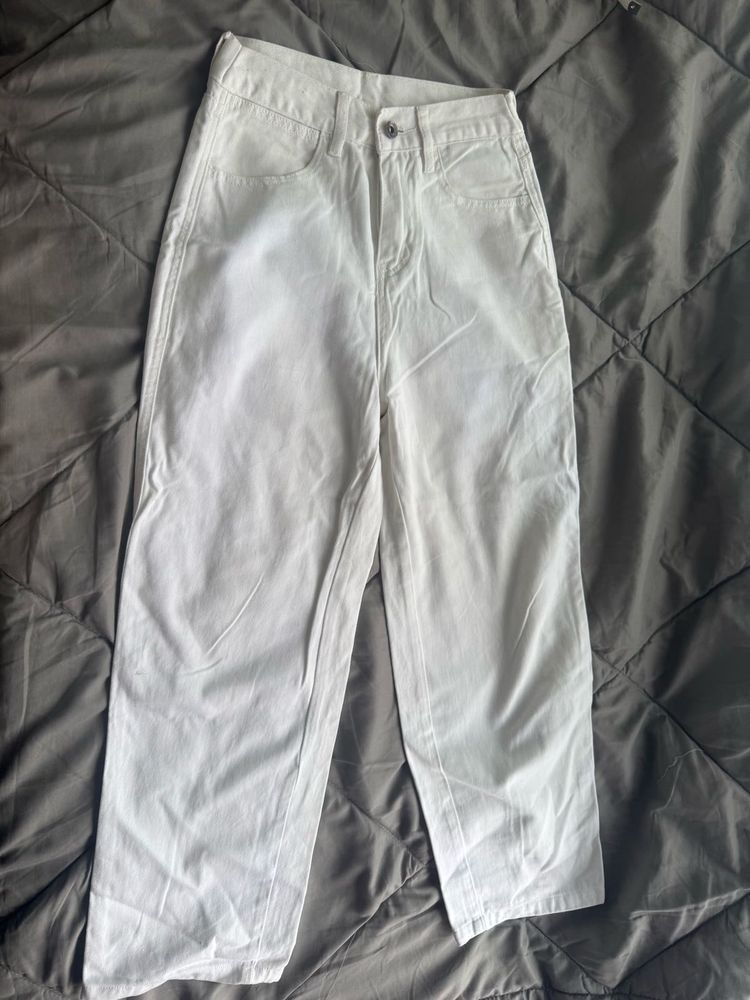 White Straight Leg Jeans