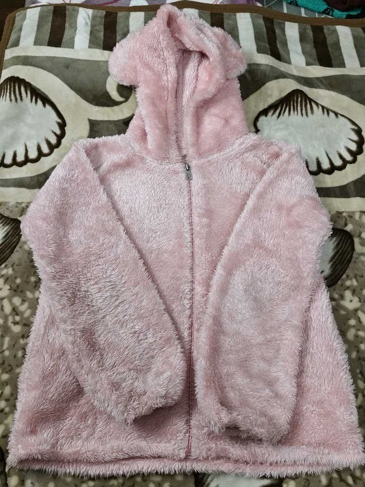 Baby Pink Winter Jacket For Women