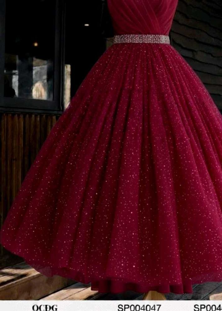 Elegant Burgundy Gown