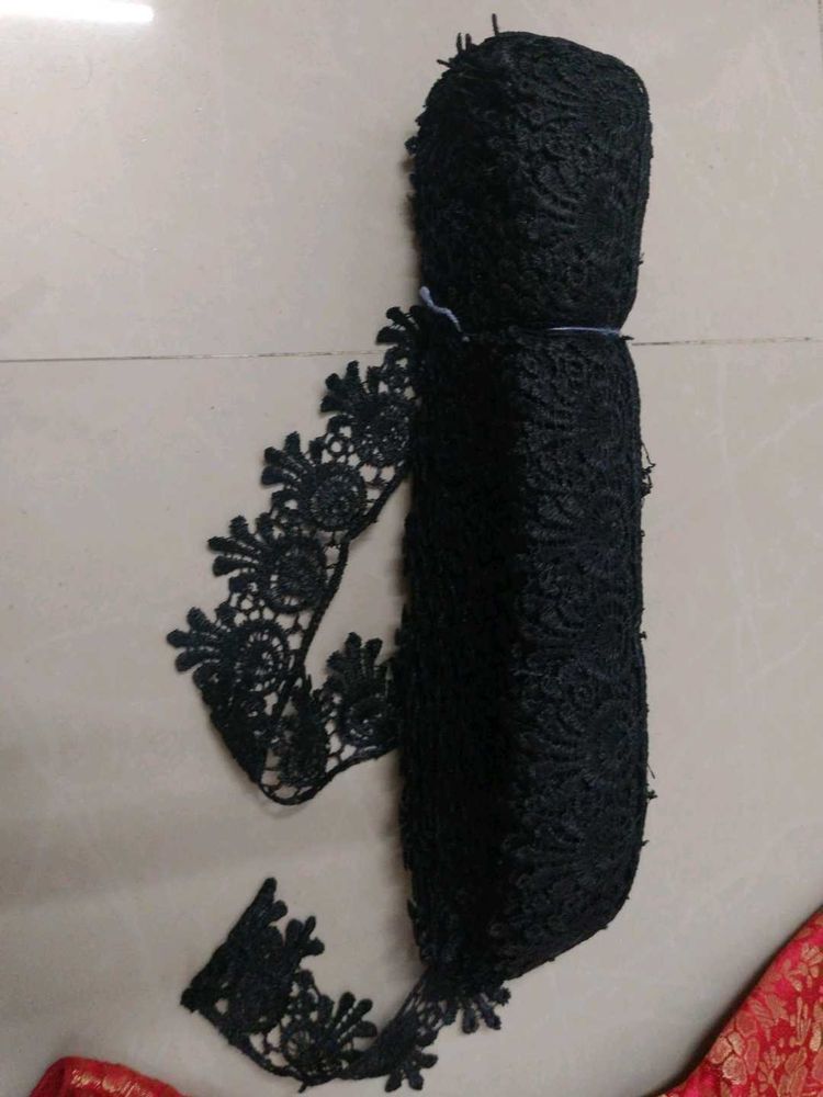Black Floral Lace Trim