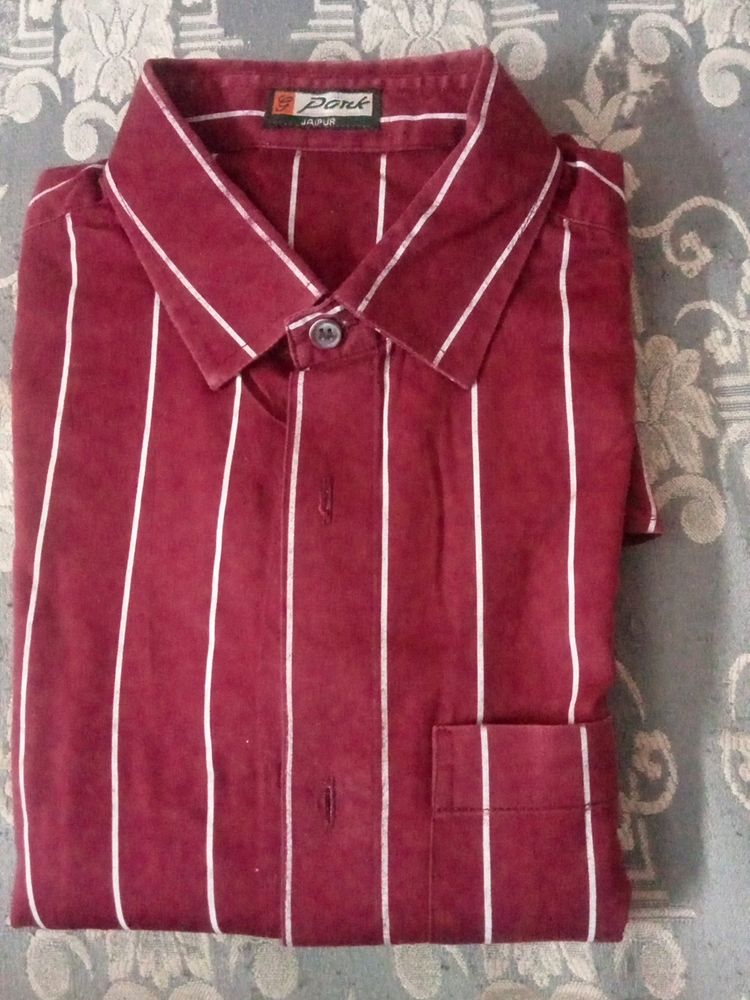 Formal Shirt In Maroon Colour With White Line