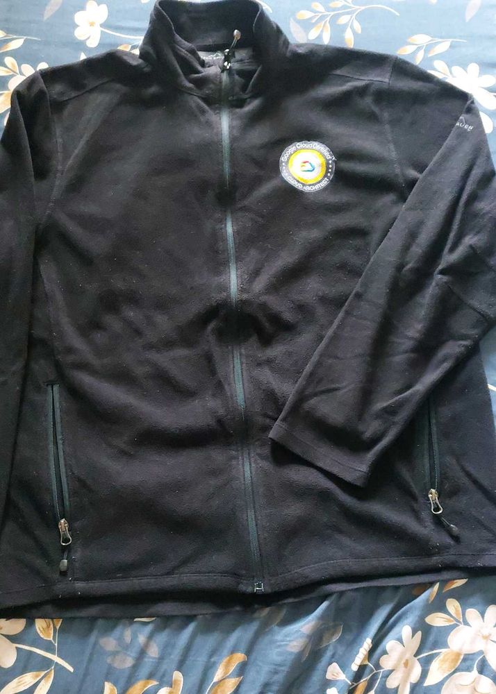 unisex Black Fleece Zip-Up superwarm jacket