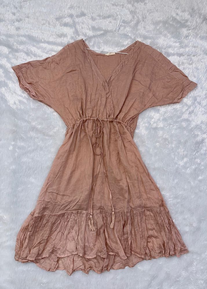 Pink Knee Length Dress Fits( M-L)