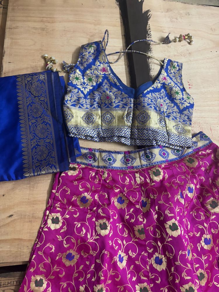 Blue &amp; Pink Lehenga Choli