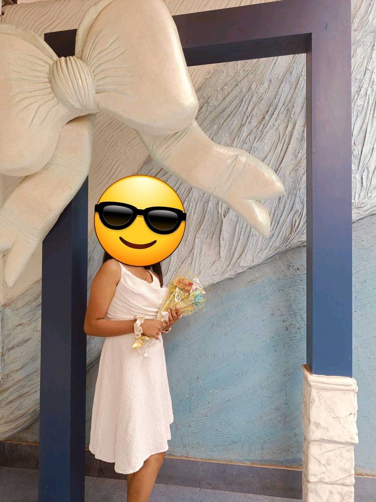 White Cowl Neck Dress